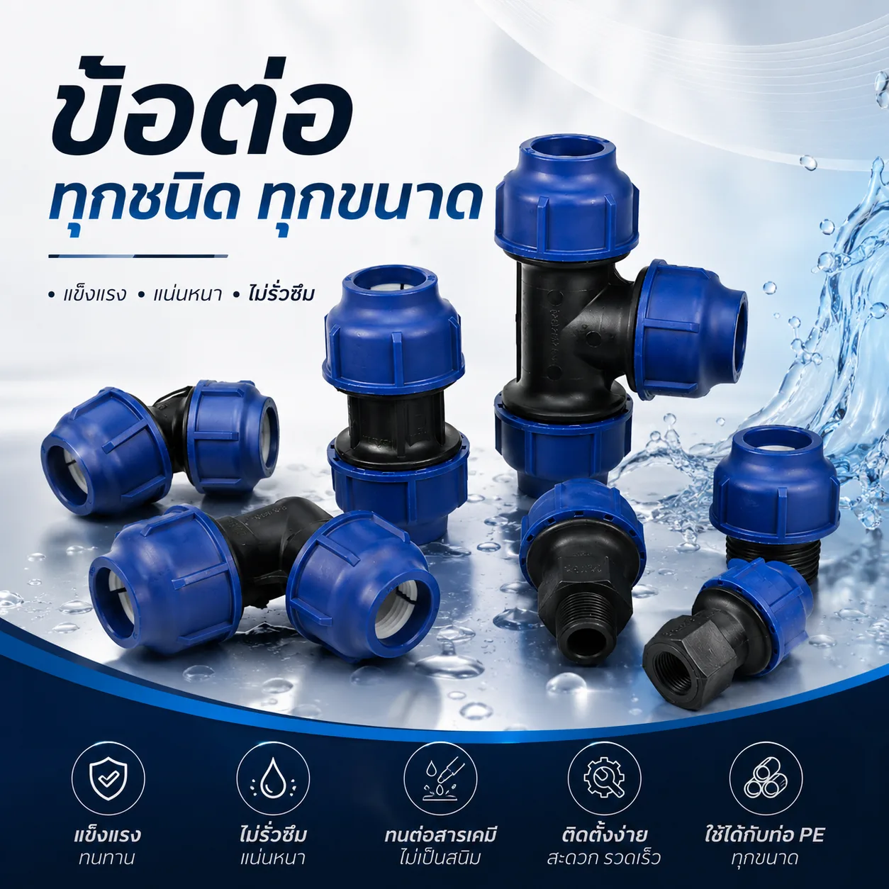 ข้อต่อ HDPE ครบชุด